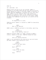 Screenshot of screenplay for Carmilla 211.